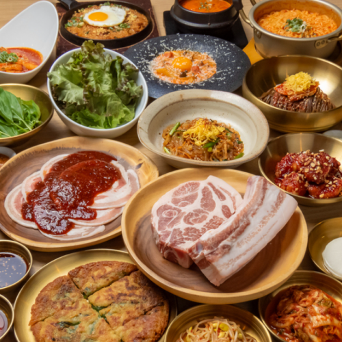 【料理のみ】お店イチオシのサムギョプサルを含むハンザン上コース♪