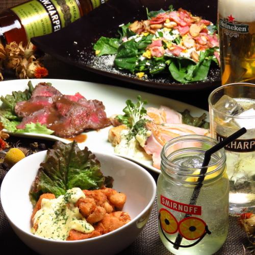 [All-you-can-drink for 2 hours! Reservations for 4 people are welcome.Reasonable!] ≪8 dishes in total≫Party course 4,400 yen (tax included)