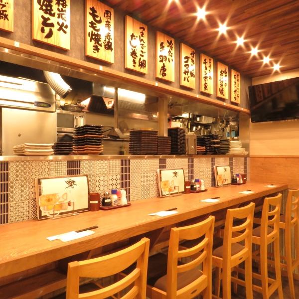 Counter recommended for one person ♪ Yakitori baked in front of you will appetite your appetite!