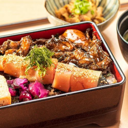 博多明太と鶏炭火焼定食