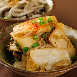 Charcoal-grilled napa cabbage namul