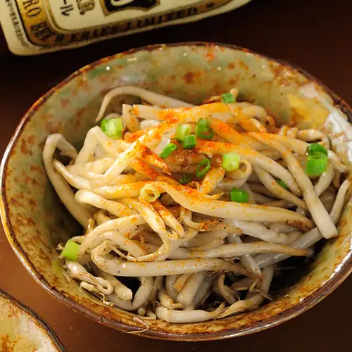 Charcoal-grilled bean sprout namul