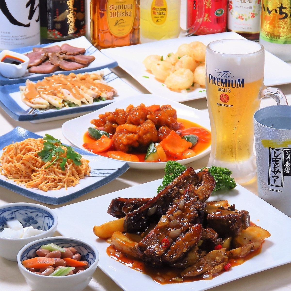 <2H飲放付>生ビール付餃子食べ放題！酢豚とエビチリを堪能コース