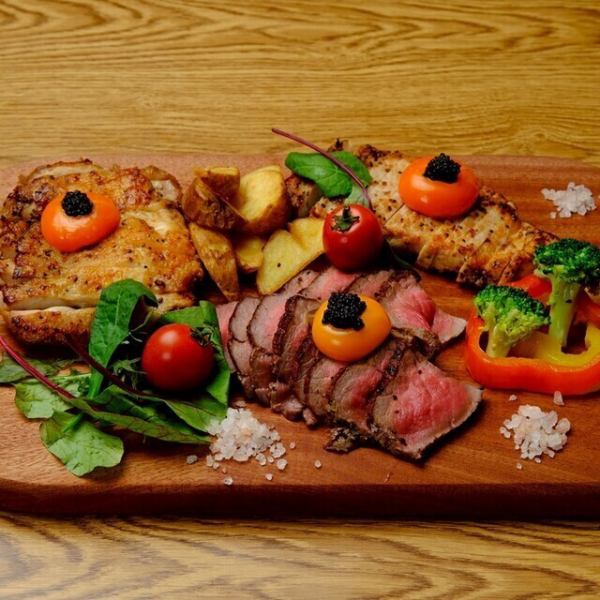 ときめく贅沢食べ比べ◆キャビア香るステーキプレート