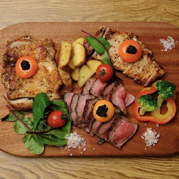 ◆贅沢食べ比べ皿◆キャビア香るステーキプレート