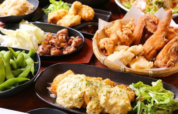 【90分飲み放題】からあげ3種、チキン南蛮、とり天など料理9品◎4500円コース(税込)
