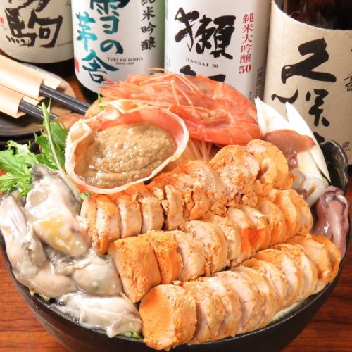 我們引以為豪的大量牡蠣和貝類★火鍋套餐5500日元！
