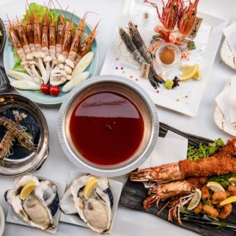 吃饱牡蛎和虾！【海里豪华套餐】10道菜品总计：5,500日元
