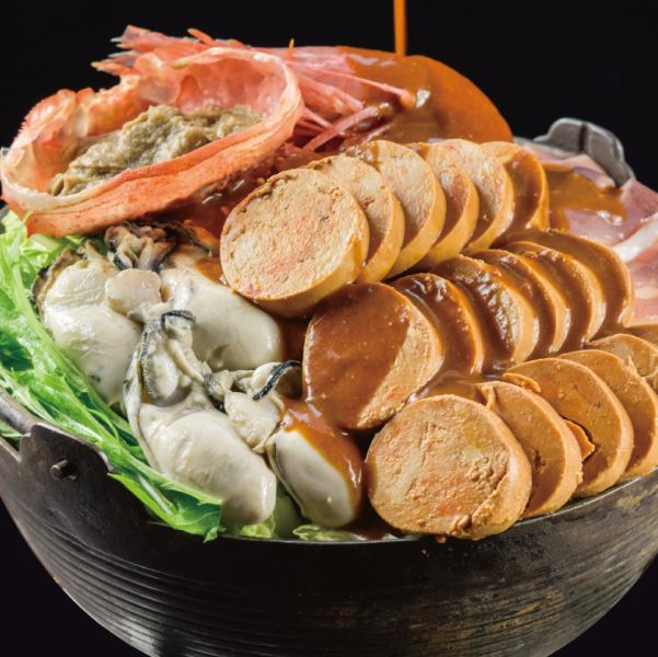 かいり一番人気の！【豪華具材満載！美味しさ抜群インパクト抜群の痛風鍋コース】全7品