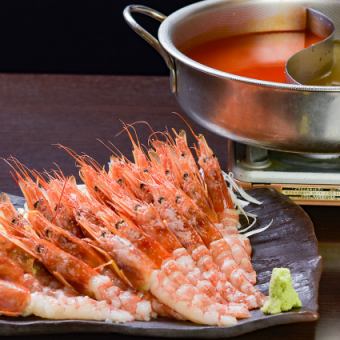Red shrimp shabu-shabu course