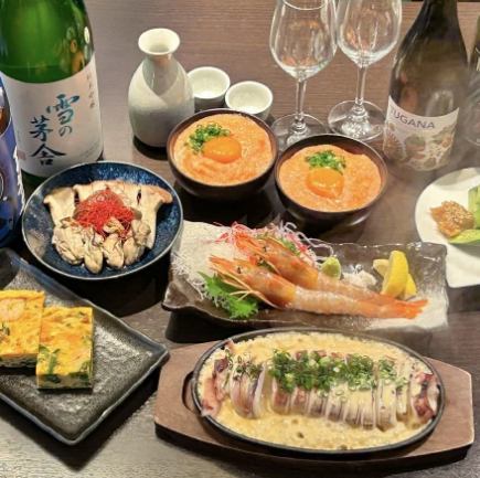 ☆2時間飲み放題付き、6品メイン　イカの鉄板焼き　　かいり夏季海鮮コース季節限定