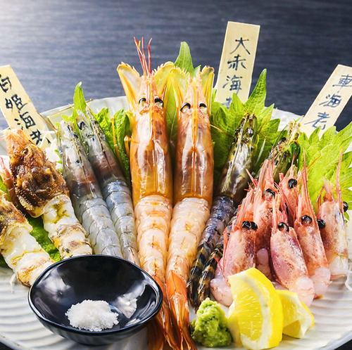 当店自慢の！◆海老刺身食べ比べ5種盛り◆