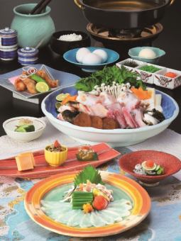 From October 1st to March 31st [Domestic Tiger Pufferfish Full Course ~Fuku~] 6 dishes total, 7,700 yen