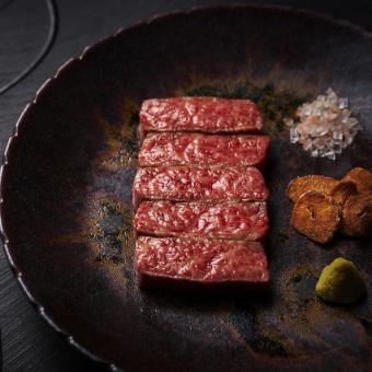 Japanese Black Beef Sirloin Steak, Grilled Seasonal Vegetables