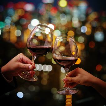 【アニバーサリーランチプラン】ワンドリンク＋デザートにメッセージ付チョコレートプレート