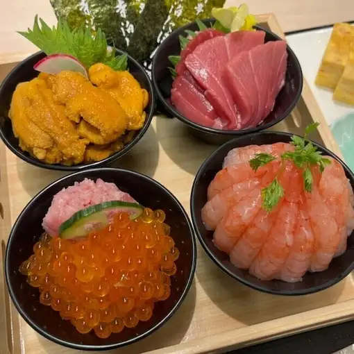 【1日5組限定！】海鮮丼四種食べ比べコース/天ぷら付き￥8,000(税込)