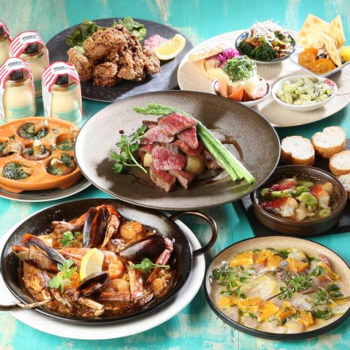 [Includes 2 hours of all-you-can-drink] Sole Sole's seasonal feast plan {9 dishes/5,000 yen (tax included)}