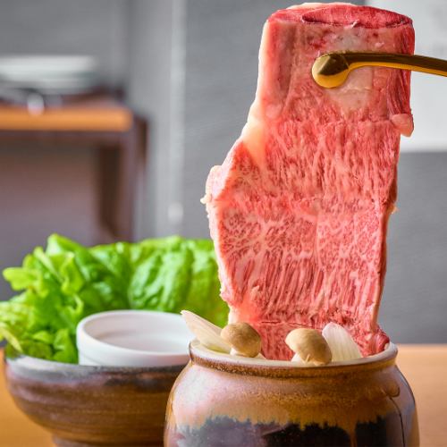 壷漬け極上骨付きカルビサンチュ付き