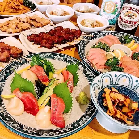 坊っちゃん人気メニュー満腹プラン【2時間半飲み放題付】お料理全13品!5000円コース