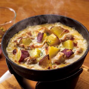 日式奶油焗飯佐地瓜和雞肉