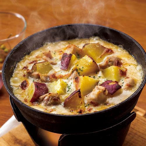 日式奶油焗飯佐地瓜和雞肉