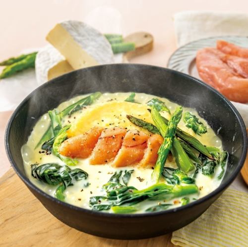 熟成明太子と春野菜のチーズフォンデュドリア