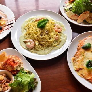[Meal 2,780 yen course] For the main course, you can choose your favorite pizza or today's pasta! 4 dishes in total