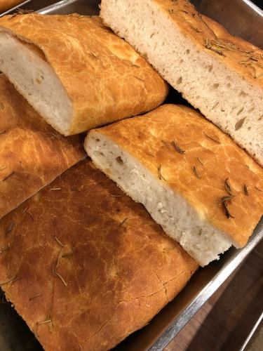Homemade bread (such as rosemary focaccia)