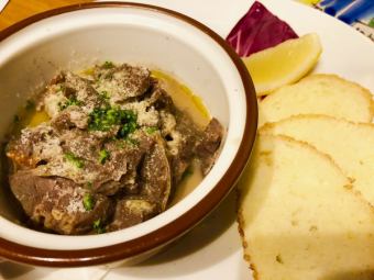 Sicilian motsuni "Mirza" (beef stew, chille stew.With lemon, oil and cheese)
