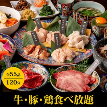 【スタンダード食放題】和牛カルビ・タン塩120分焼肉食放題（L.O.90分）⇒3,900円