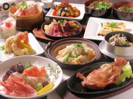 お刺身盛・骨付鳥・牛あぶりステーキ 讃岐の味覚4500円コース2.5H飲放&10名以上で幹事1名無料