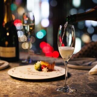 Dinner| 季節の7皿コース<乾杯スパークリング付き>