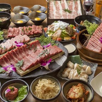 【包含90分鐘無限暢飲】包括令人驚嘆的和牛sudarayaki在內的共計14道菜品！和牛套餐6,880日元♪