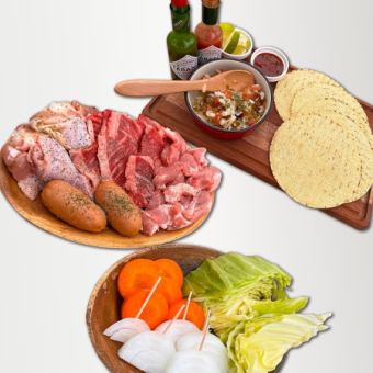 ◆Standard rooftop terrace BBQ + self-serve taco course◆BBQ course including grilled beef ribs and self-serve taco set