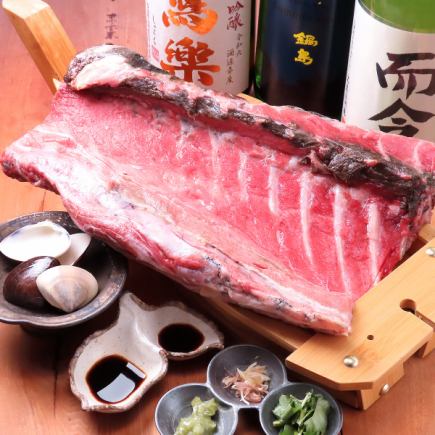 【本鮪食べ尽くしコース】本鮪脳天下・えらぶた・刺身9点・胃袋焼き・レアステーキ丼が楽しめる