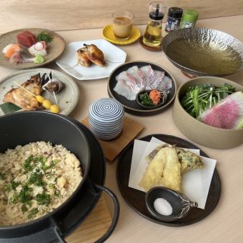 [★New arrival★] Japanese kaiseki & mini sea bream shabu course