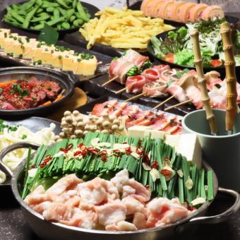 [3 hours all-you-can-drink included] Kaze course: 8 dishes including seasonal appetizers, salted chicken hotpot, and assorted skewers for 2,980 yen (tax included)