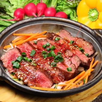 Beef skirt steak teppanyaki