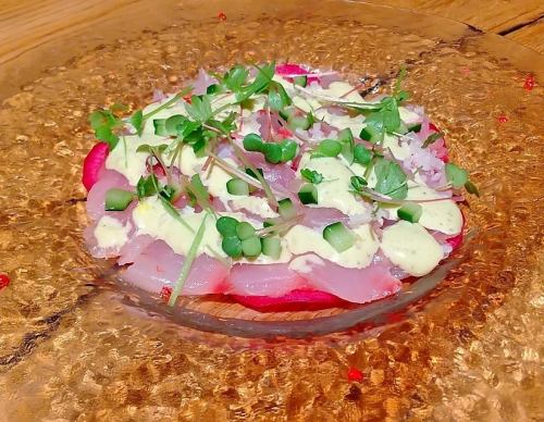 本日の鮮魚のカルパッチョ～ホワイトバルサミコソース～