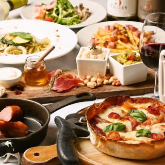 [New Year's Party Plan! All-you-can-drink included] Double main course of BeNe's proud Chicago pizza and grilled sausage