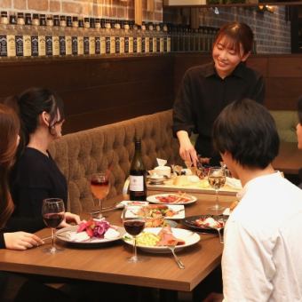 치즈 왜건 첨부 「호화 코스」8종의 치즈 2종의 꿀이 뷔페 【premium 음료 무제한 첨부】