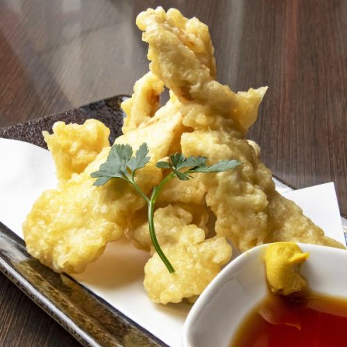 Chicken tempura with refreshing vinegar and soy sauce