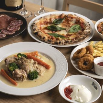 【12月*忘年会】鶏ももクリームシチュー含む全7品100分飲放題付コース　カジュアル4500円(税込)