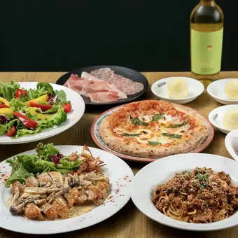 【9～11月】鶏ももソテー　キノコソース含む全7品　飲放題付　秋コース カジュアル4500円(税込)