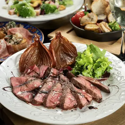 【9-11月】国産牛イチボのステーキ含む全9品120分飲み放題付 秋コース スペシャル6500円(税込)