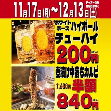 Limited Time Only! Drink & Kalbi Festival