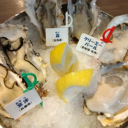 生牡蠣も3種類ほどご用意しております。