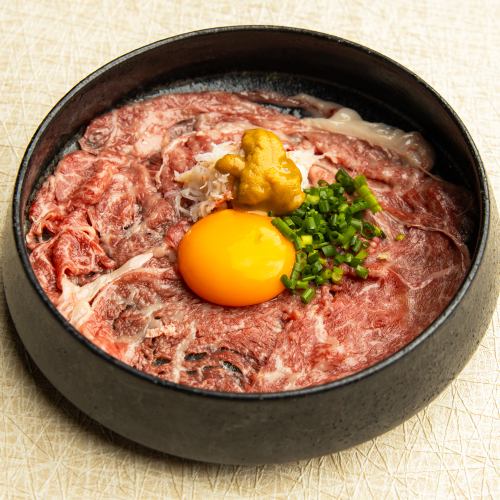 村上牛の炙りすき焼き