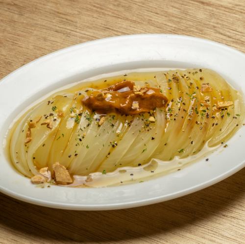 玉ねぎのコンソメつけ　ウニのせ