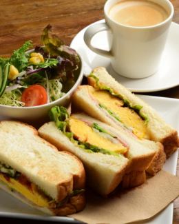 Mixed toast sandwich set (ham & egg & vegetables)